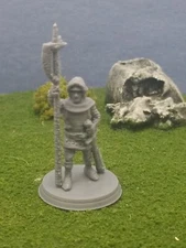 Town Guard w/halberd B NPC 28mm miniature PLA Dungeons & Dragons Pathfinder RPG