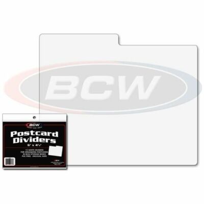 10 packs of 10 (100) BCW White Postcard Dividers