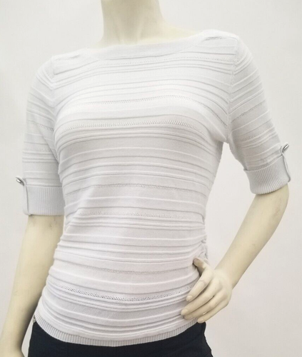 APT.9 White boat neck women's short 