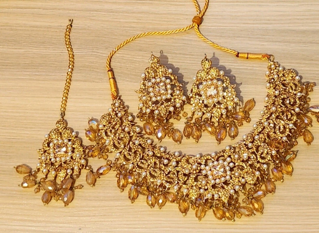 Champagne bridal hotsell jewelry sets