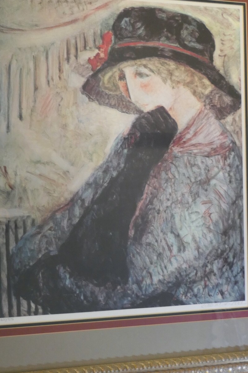 絵画 Barbara Wood Finely Framed and Matted Lithograph by Barbara Wood Woman