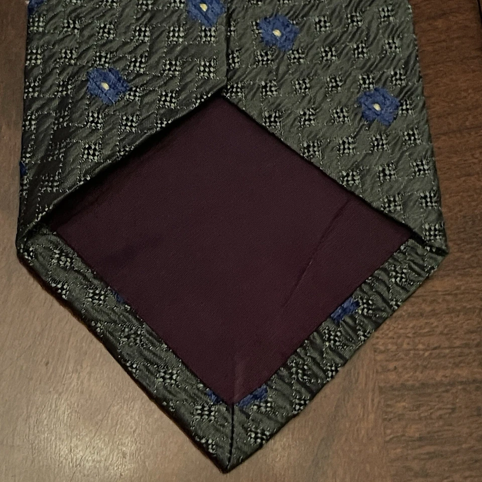 Structure Green Blue 52% Viscose 48% Silk Men’s Neck Tie Made In USA - Image 2 of 4