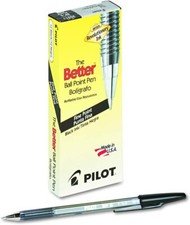 The Better Ball Point Pen Refillable Ball Point Stick Pens, Fine Point, Black In