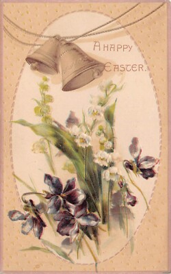 Antique Easter Card Holyoke MA Massachusetts Floral Botanical Vtg Postcard S8