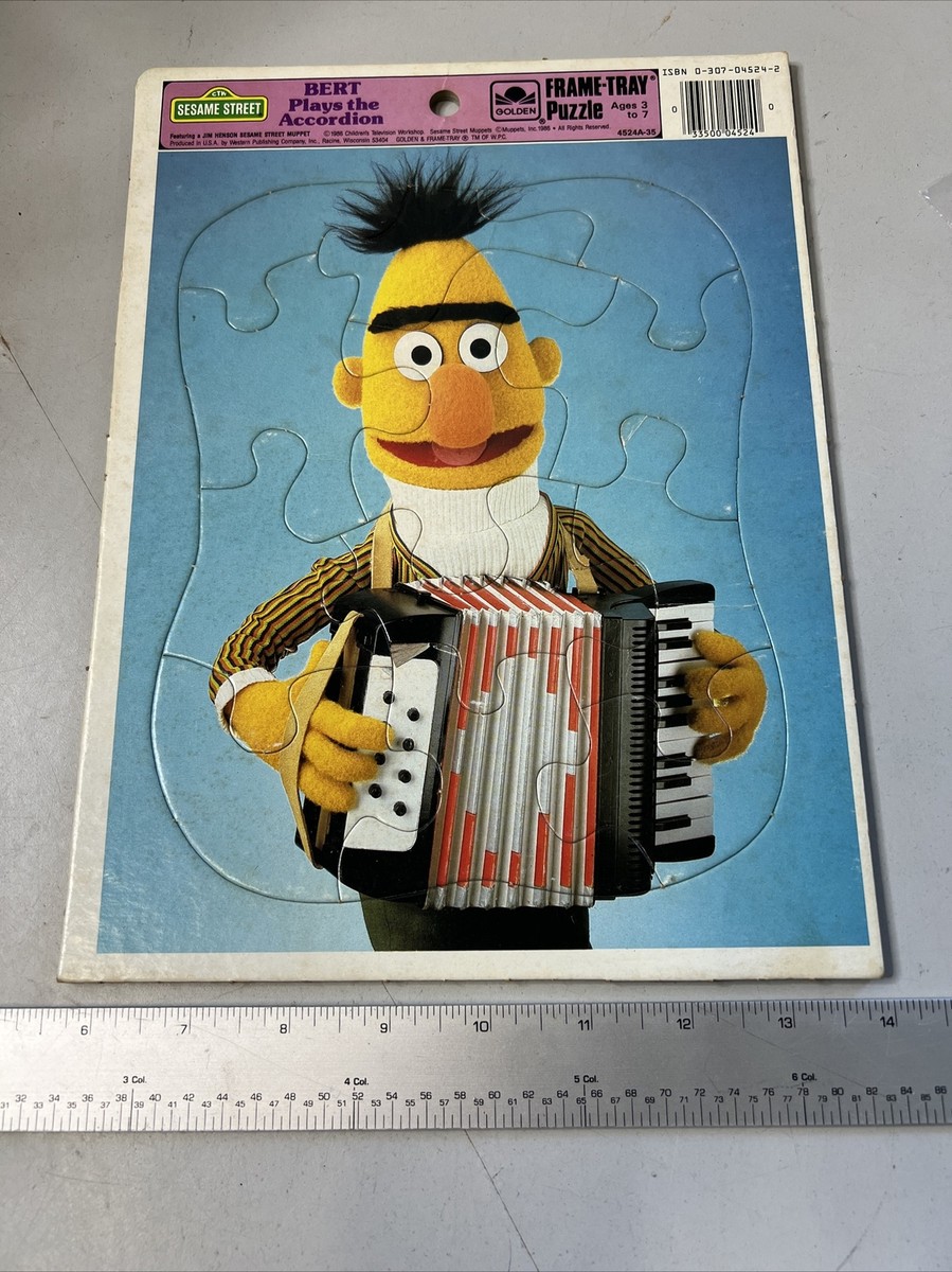 1986 Sesame Street Bert Plays The Accordion Frame Tray Puzzle | eBay