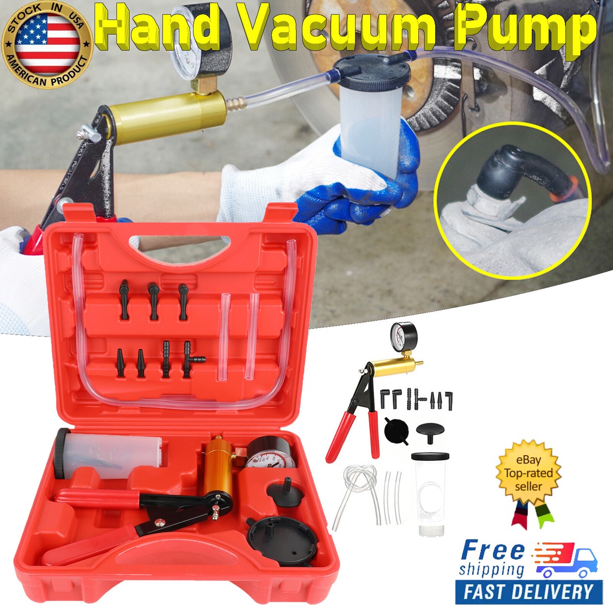Vacuum Brake Bleeder Pump Kit 2 In 1 Handheld Vacuum Pump Tester - Foto 14