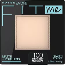 Maybelline Fit Me Matte + Poreless Pressed Face Powder Makeup # 100 Translucent