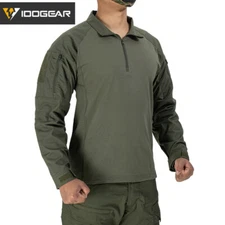 IDOGEAR Men G4 Combat Shirt w/ Elbow Pads Rapid Assault Long Sleeve Shirt Army