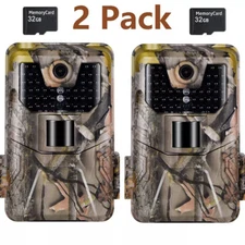 2 Pack Outdoor Game & Deer Trail Camera 36MP 2.7K No Glow Night Vision Cam 120°