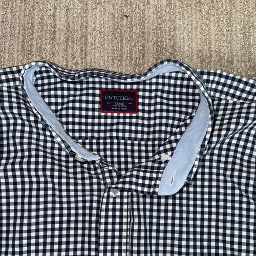 UNTUCKit Wrinkle Free Central Otago Shirt Herren Gr. L Navy/White Gingham - Bild 6 von 9