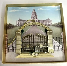 2003 Texas State Capitol Front Gates Christmas Ornament With Box