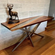 48" x 18" Epoxy Resin Console Table Top, hallway Wooden Table Top Furniture