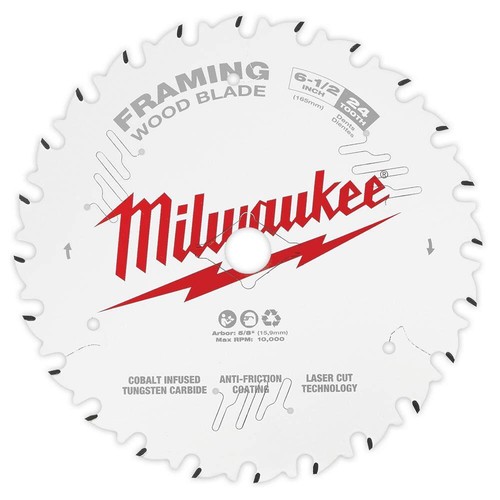 Milwaukee 48-41-0620 6-1/2" 24T Framing Circular Saw Blades, 1-Pack
