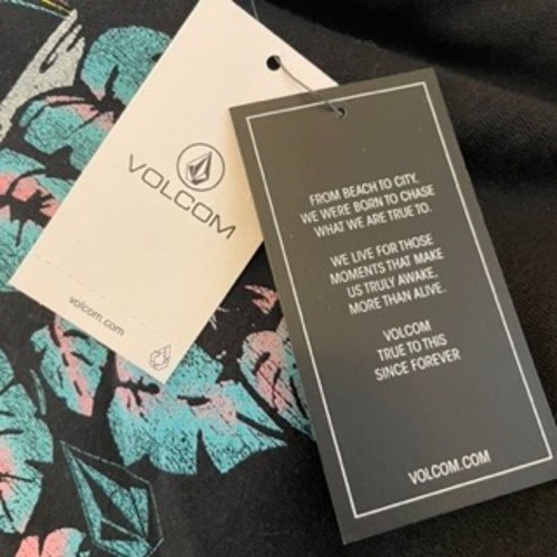 NEW Volcom Crop Hoodie Sweatshirt S Truly Stokin Rainbow Sunset Tropical Graphic - Picture 5 of 8