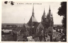 St. Nicholas Catholic Church Blois France Carte Postale 1918 RPPC Postcard