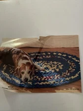 VTG  Country Colors  OVAL Knit Braided Rug Kit National Yarn Crafts 28 X 34