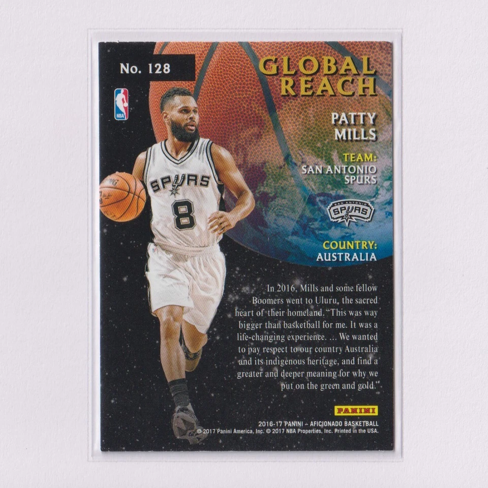 2016-17 Panini Aficionado Global Reach #128 Patty Mills - Image 2 of 2