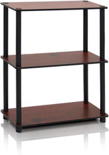 Turn-N-Tube 3-Tier Compact Multipurpose Shelf Display Rack, Dark Cherry