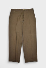 Vintage Military Pants Mens 36x28 Wool Field Trousers Serge OD Button Fly 1951