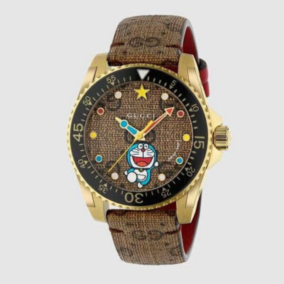 GUCCI YA136335 Watch Doraemon Quartz Gold Stainless Steel Beige