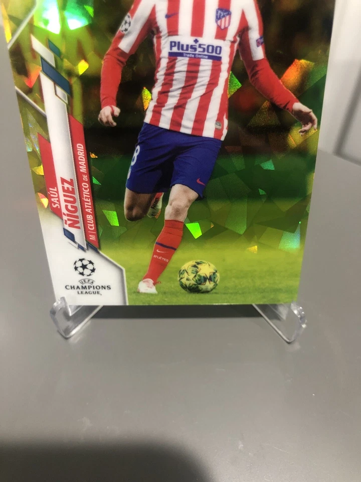2020 UEFA Topps Chrome Sapphire SAUL NIGUEZ Yellow Refractor #'d 64/99 Athletico - Image 2 of 4