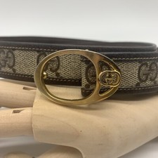 Vintage Authentic Gucci  Monogram Leather Belt 75/30