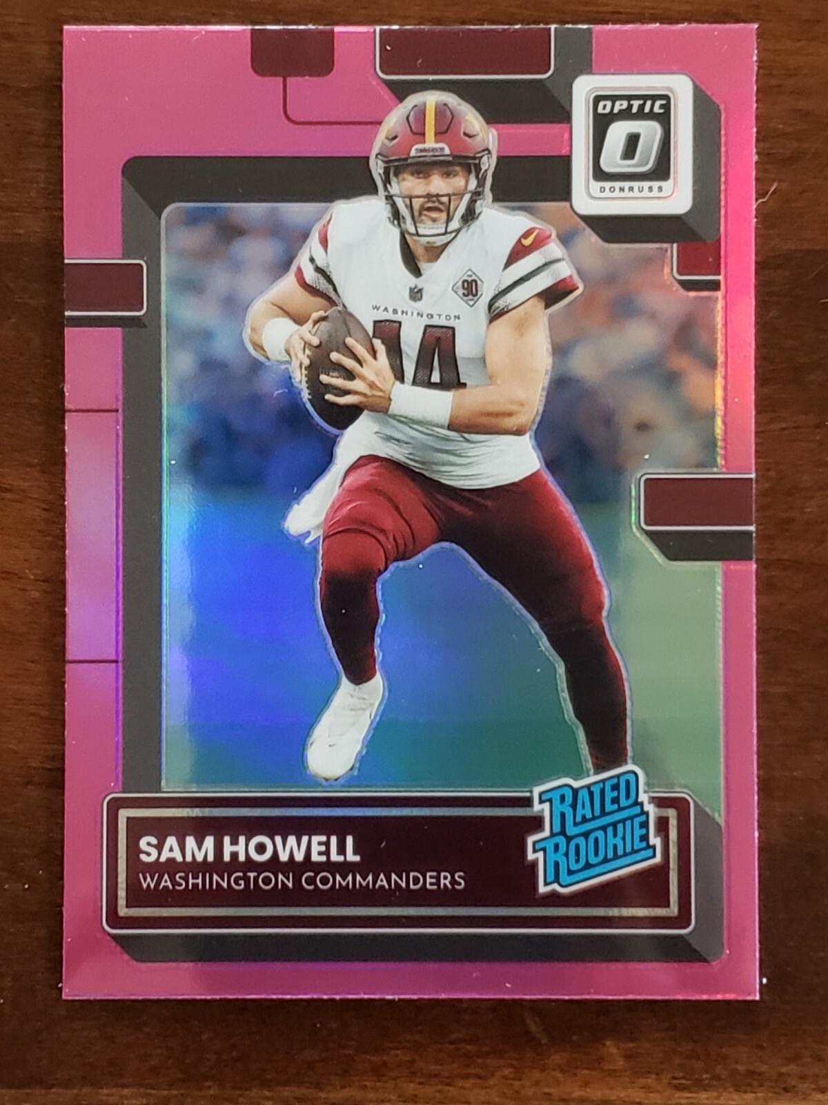 Sam Howell 2022 Panini Donruss Optic Rated Rookie Pink Prizm RC #205 Commanders