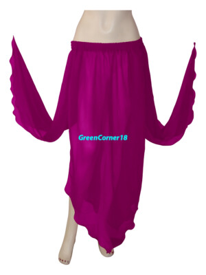 4 Petal Slit Skirts Belly Dance Chiffon Gypsy Tribal Tinkerbell Panel Pixie IN