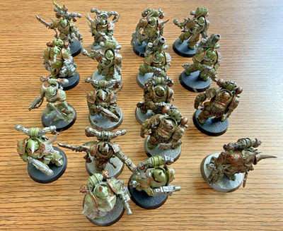 Warhammer Death Guard Plague Marine- 18 Figures(SEMI Painted)