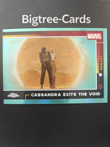 2025 Topps Chrome Marvel Deadpool Wolverine Cassandra Exits Void Aqua /199 #91