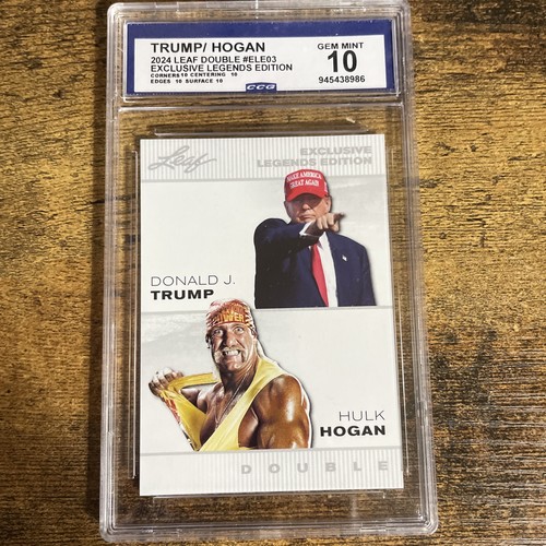 🔥🇺🇸2024 Leaf Double Trump Hulk Hogan Exclusive Legends ELE03 CCG GEM MINT 10