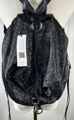 REBECCA MINKOFF - NEW w/ Tags - BLACK Nylon Backpack with STAR Pattern - Rare