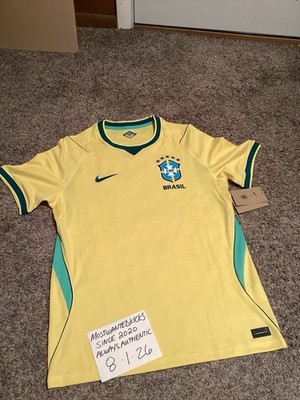 NWT Nike Dri-Fit Brazil NT Home Short Sleeve Soccer Jersey Canary Men s Sz M