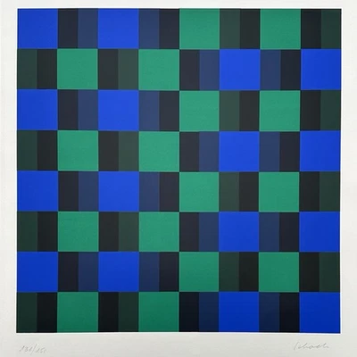 Original Manfred SCHOCH Handsignierte Serigraphie Numm. Siebdruck Konkrete Kunst - Bild 1 von 3