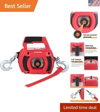 Safe & Reliable 750 LB Red Drill Winch with 40 FT Rope - Ultimate Lifting Tool