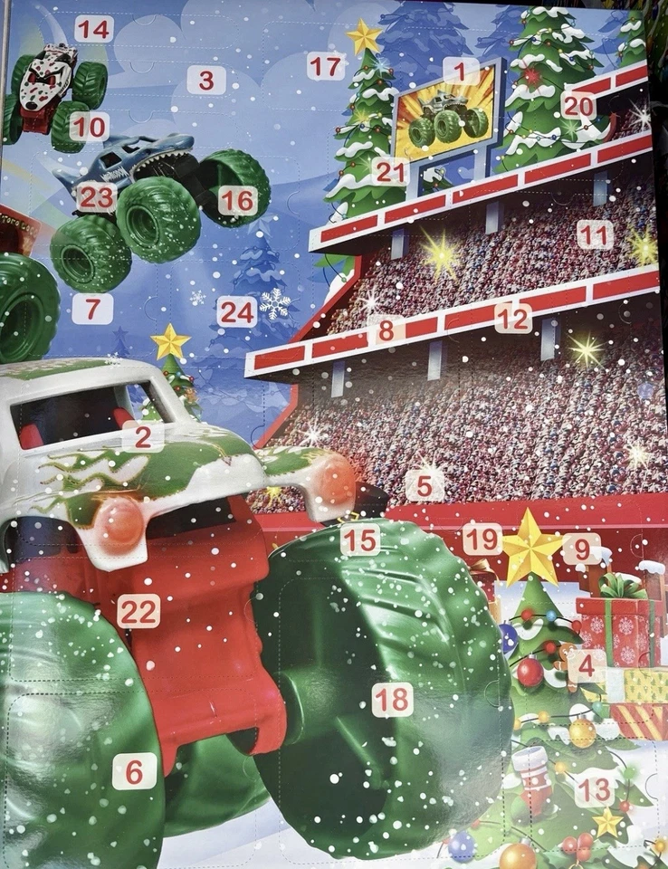 НОВЫЙ адвент-календарь Monster Jam 2025 — рождественский праздник, ограниченный выпуск - Изображение 3 из 4