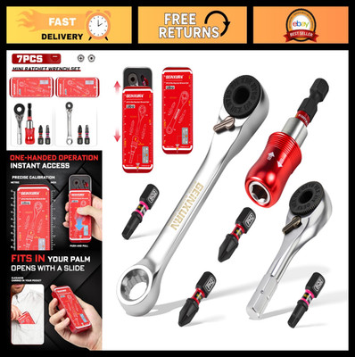 72 Teeth Mini Ratchet Wrench Set, 1/4'' Tight Space Tool, Magnetic Bit Holder, Ti