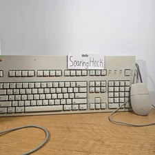 Apple Keyboard II Vintage Beige Wired Keyboard & Mouse Set with Wires
