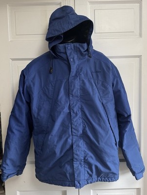 LLBean Jacket Coat Blue Parka Large Regular Thinsulate Flex Hooded Pockets