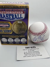 Tony Oliva ROY 1964 Signed Baseball Tristar