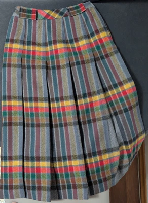 Heinzelmann Tartan Rock Karorock Faltenrock Midi Rock Schurwolle Gr. 36 Vintage - Bild 1 von 4