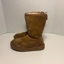 Stivali UGG scamosciati con zip e castagno marrone foderati in shearling da donna US 3 / EU 35