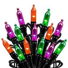 Dazzle Bright 200 LED Halloween Mini String 65 FT, Purple  Orange  Green