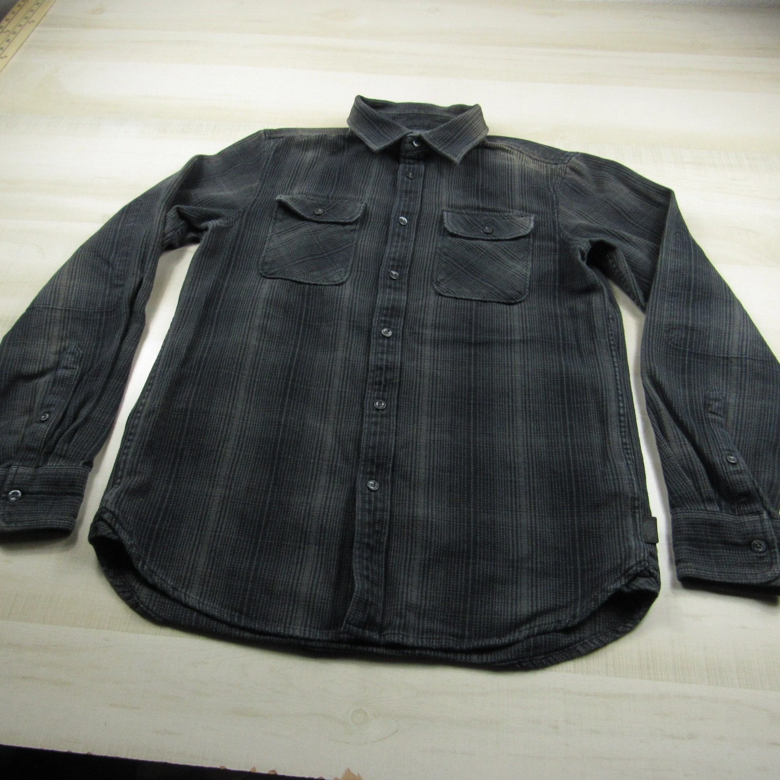 North Face Shirt Mens Small Black Gray Flannel Button Down Outdoor Hiking