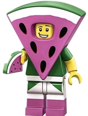 Custom Lego movie Watermelon Dude Green fruit 71023  printed Minifigure