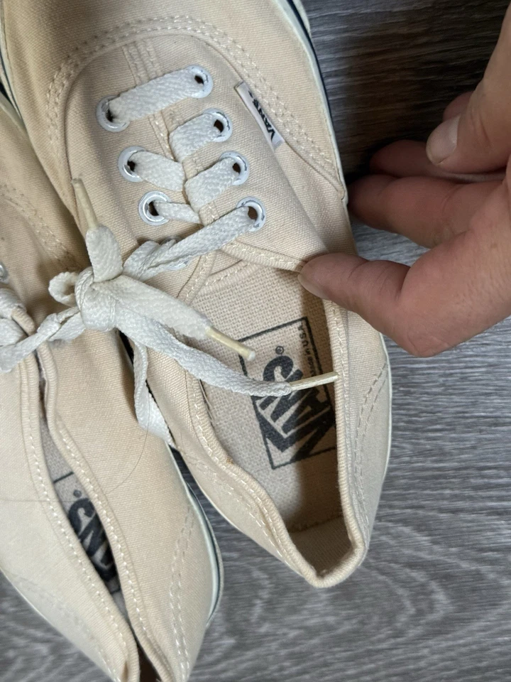 Vintage 70s 80s Vans Rare Made In USA Small Size 6 White - Image 2 of 4