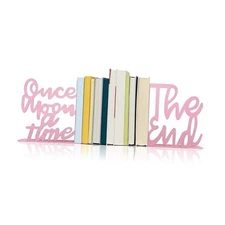 Once Upon A Time Bookends,Metal Decorative Bookends,Once Upon A Time Sign Pink