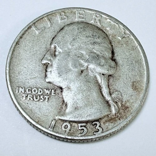 1953 D Washington Quarter 90% Silver Circulated Coin Free Shipping #7633