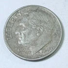 1946 D Roosevelt Dime 90% Silver Circulated Coin Free Shipping #8754