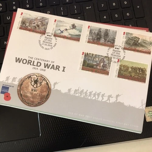 Isle of Man Stamps 2016 WWI BATTLE THE SOMME First Day Cover FDC UNADDRESSED